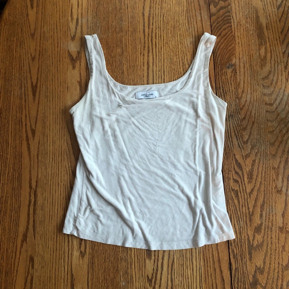 Carly Jean Los Angeles white cotton tank top